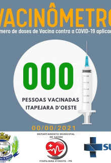 Prefeitura Municipal juntamente com Departamento Municipal de Saúde lança ”Vacinômetro” e amplia acesso às informações da pandemia.